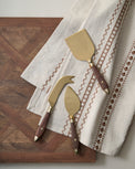 Brass Inlay Cheese Knife Set