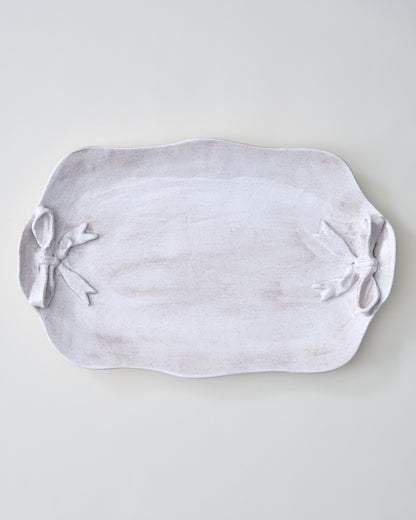 Rustic Bow White Serving Platter