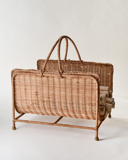 Woven Rattan Log Holder