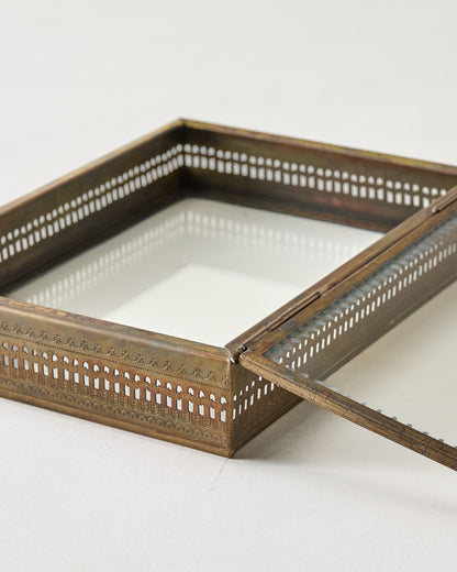 Willow Etched Metal and Glass Box