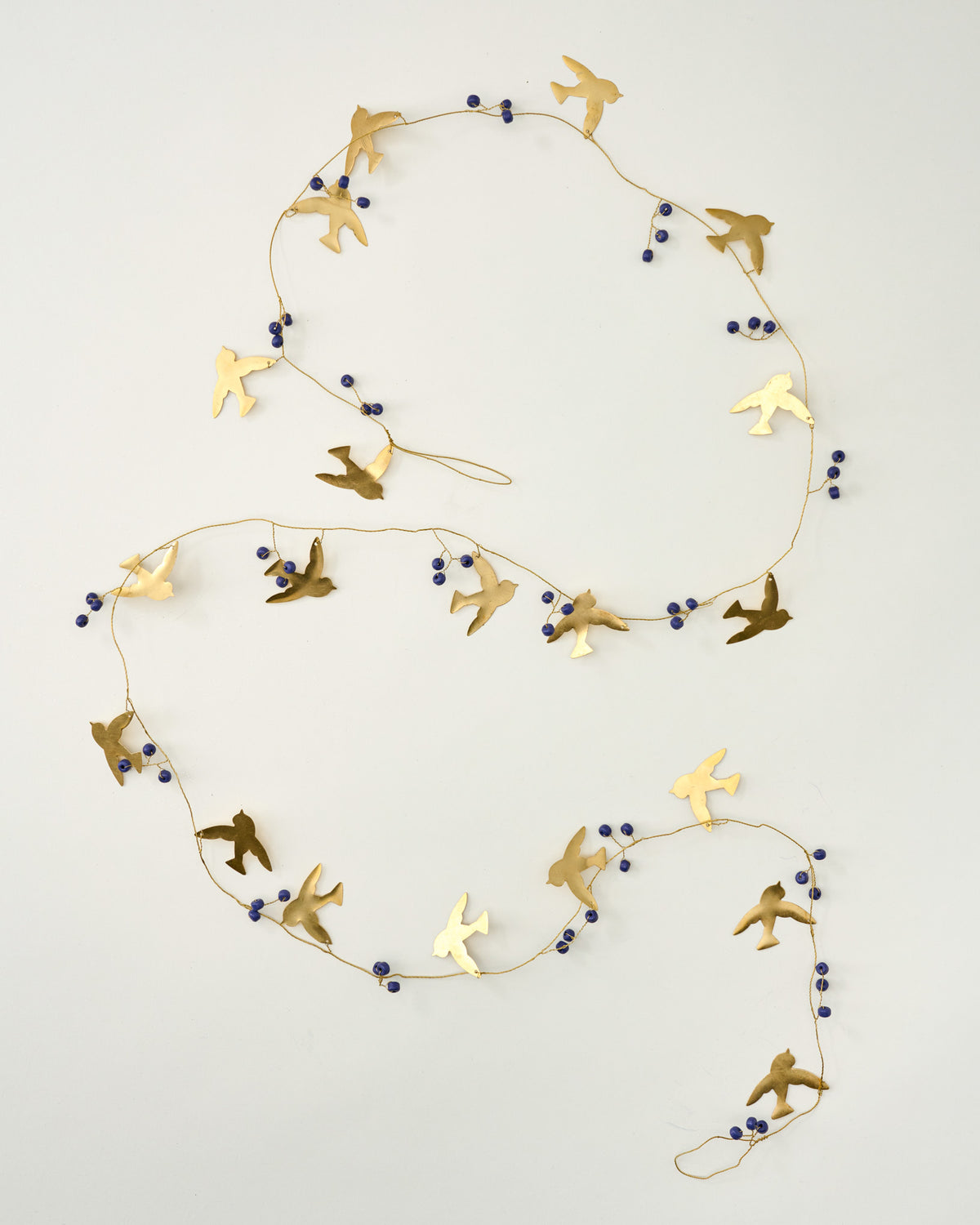 Solid Brass Doves + Berry Garland, 72"