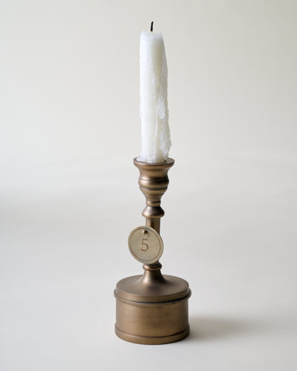 Antique Brass Taper Holder Countdown