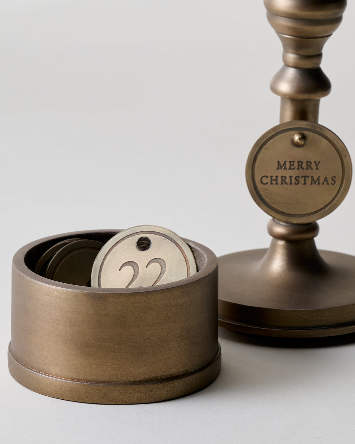 Antique Brass Taper Holder Countdown