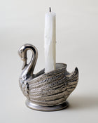 Antique Inspired Pewter Swan Taper Holder