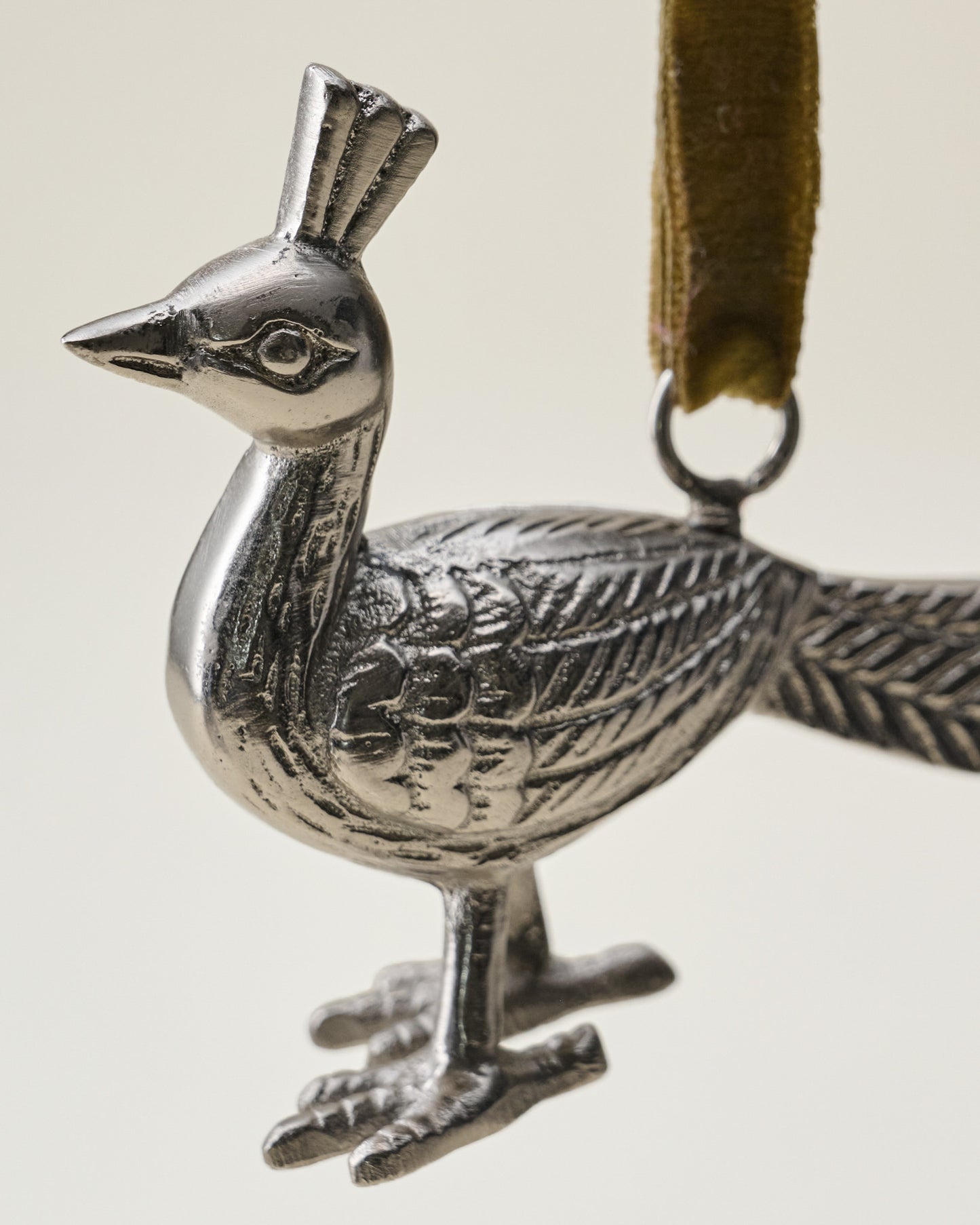 Pewter Peacock Ornament