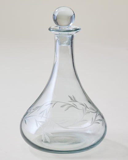 Oval Etched Glass Decanter