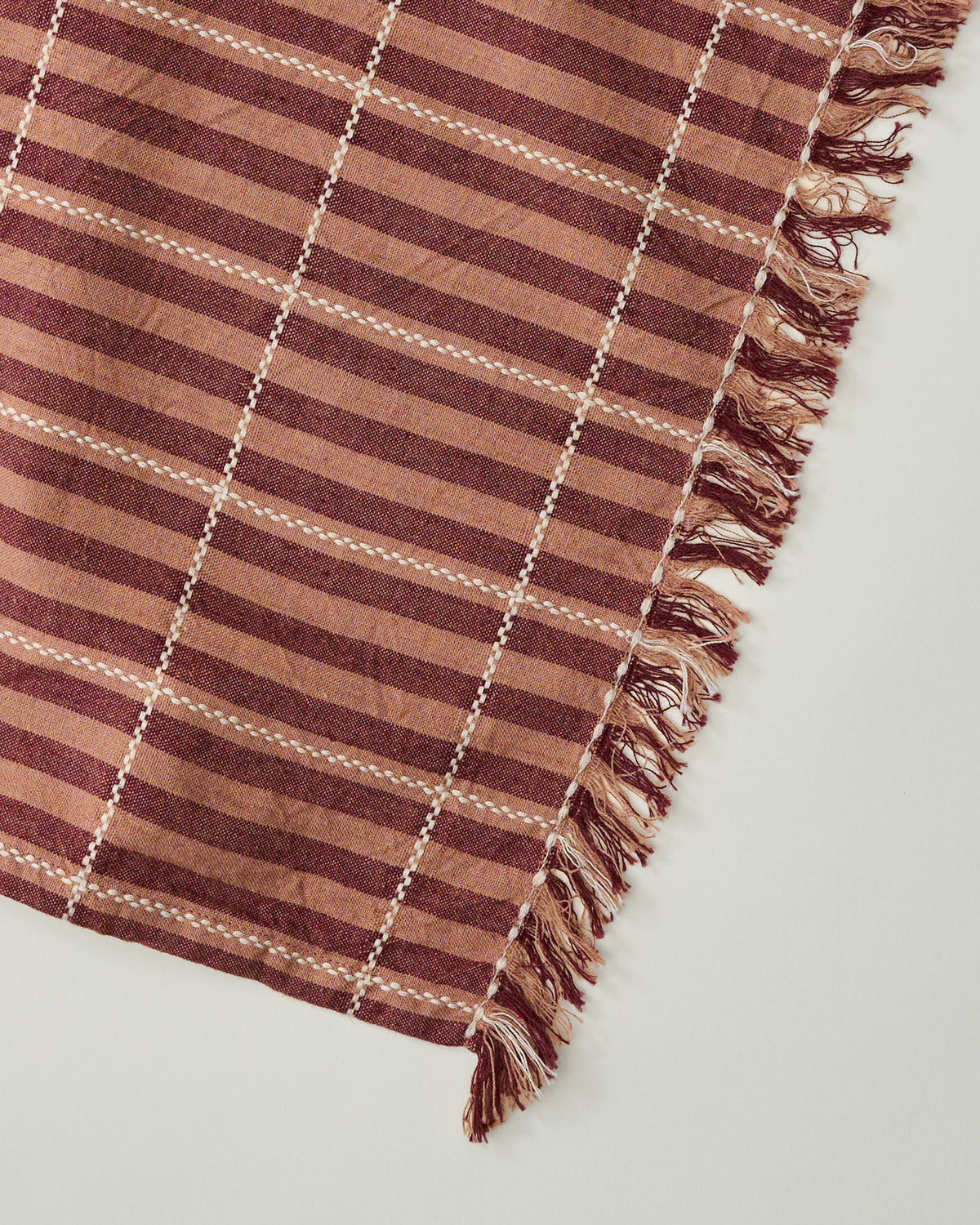 Bella Stripe Burgundy Napkin Set of Four