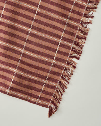Bella Stripe Burgundy Napkin Set of Four