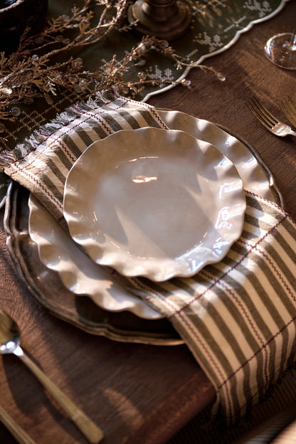 Bella Stripe Olive Napkin Set of Four