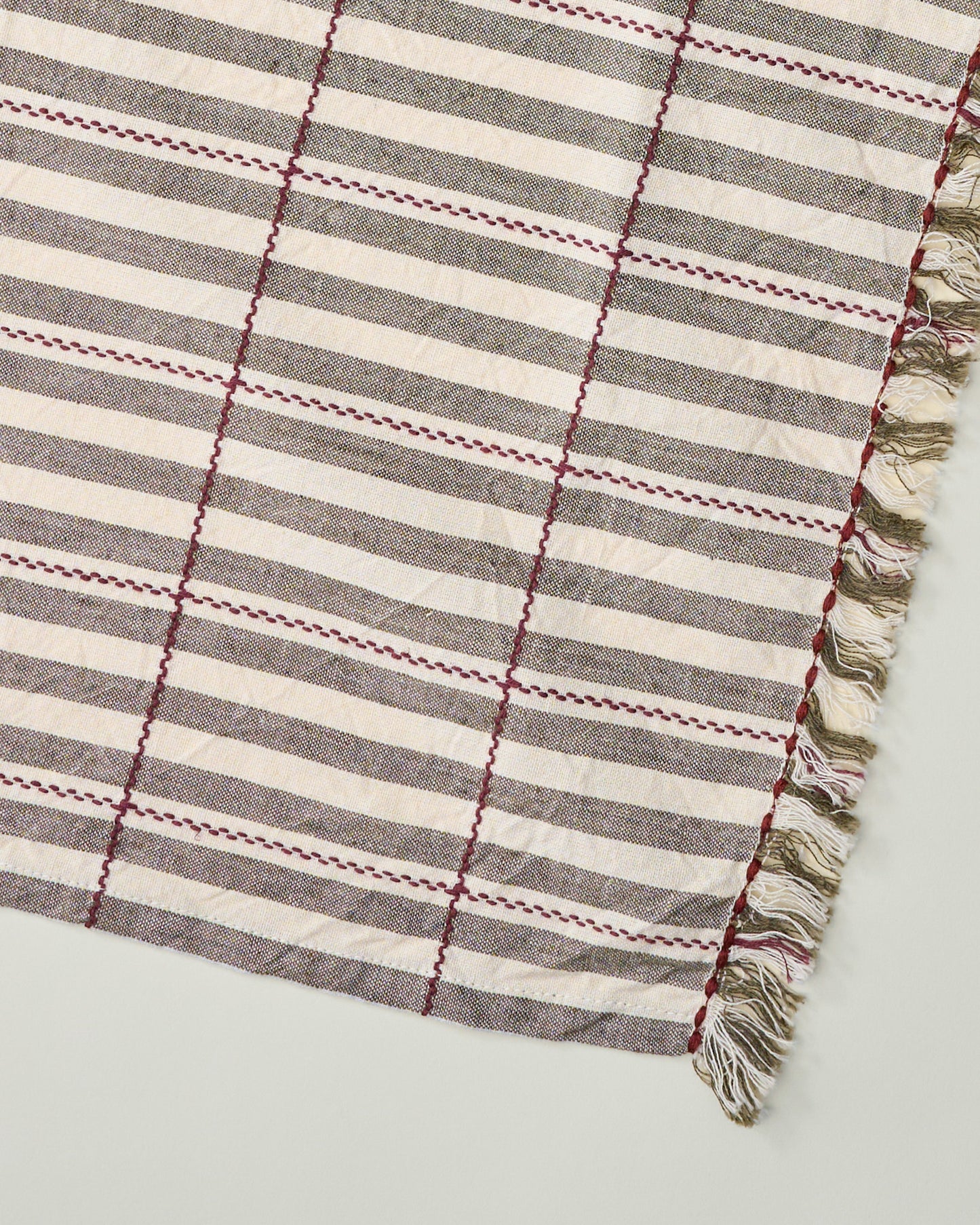 Bella Stripe Olive Napkin Set of Four