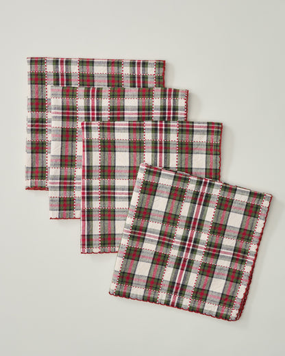Classic Christmas Plaid Napkin Set of Four