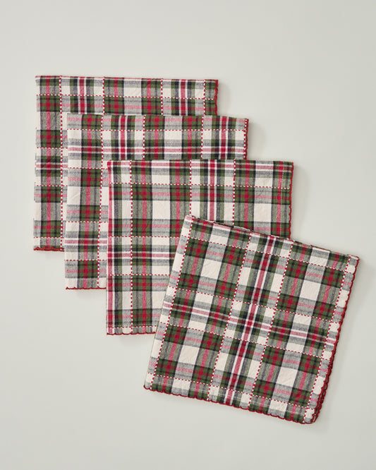Classic Christmas Plaid Napkin Set of Four