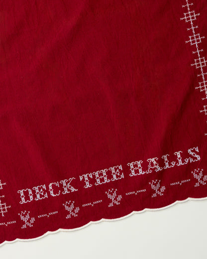 Cross Stitch Deck the Halls Tea Towel