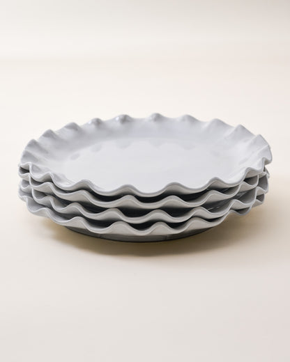 Cream Organic Ruffle Edge Plate