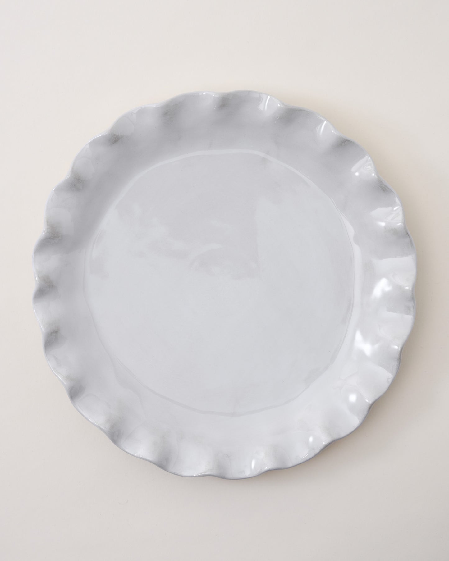 Cream Organic Ruffle Edge Plate