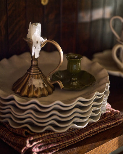 Cream Organic Ruffle Edge Plate