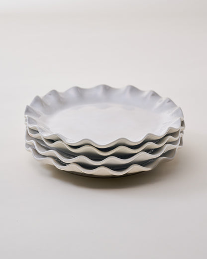 Cream Organic Ruffle Edge Plate