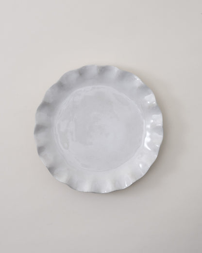 Cream Organic Ruffle Edge Plate