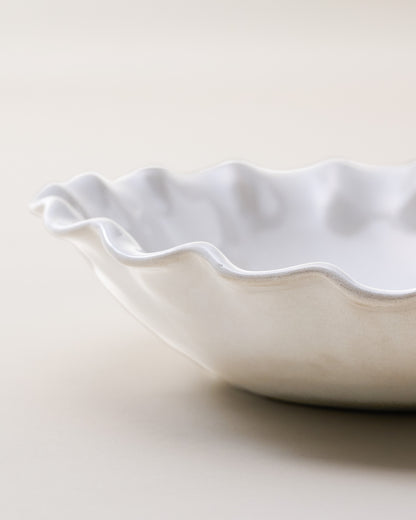 Cream Organic Ruffle Edge Cereal Bowl
