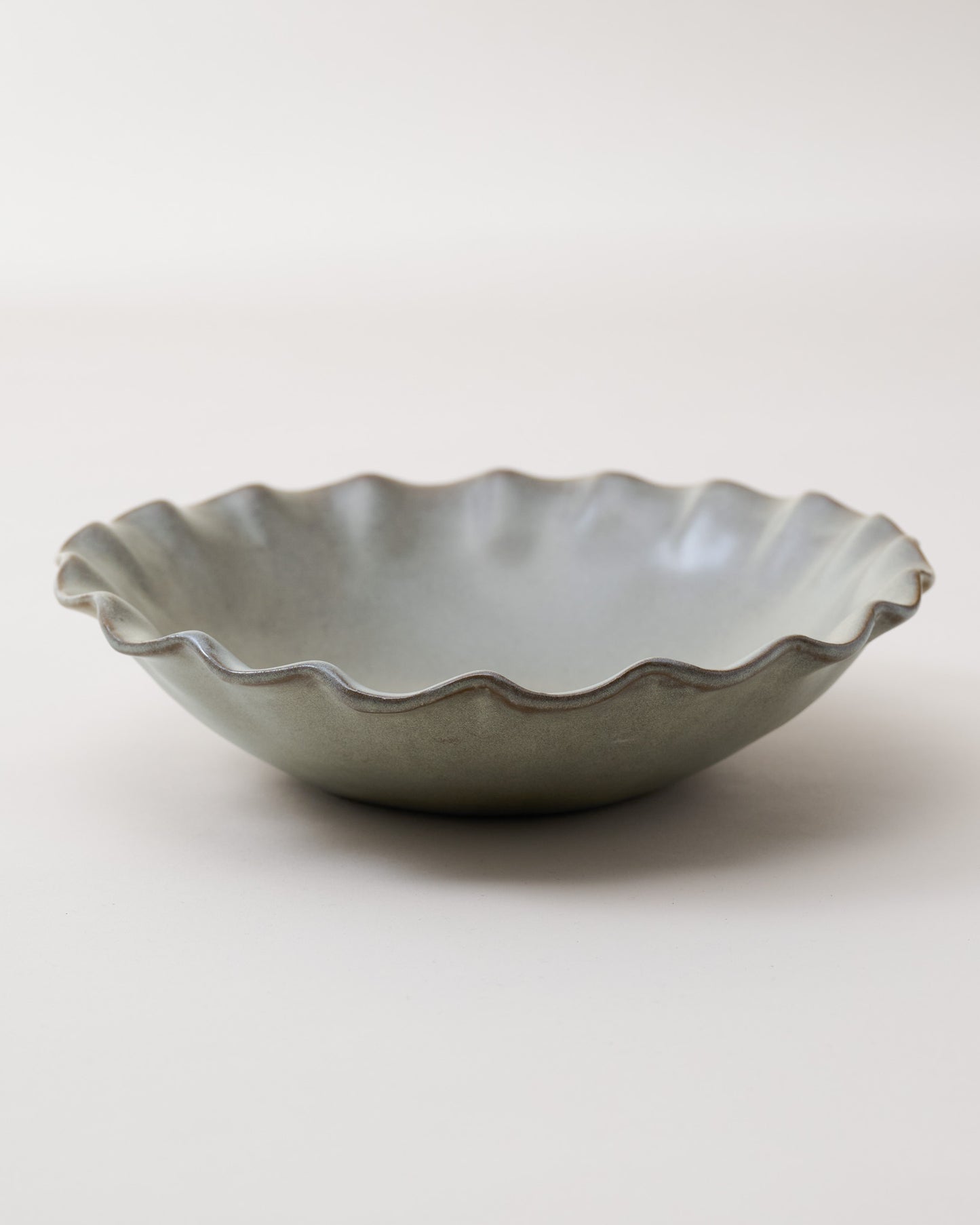 Green Organic Ruffle Edge Cereal Bowl
