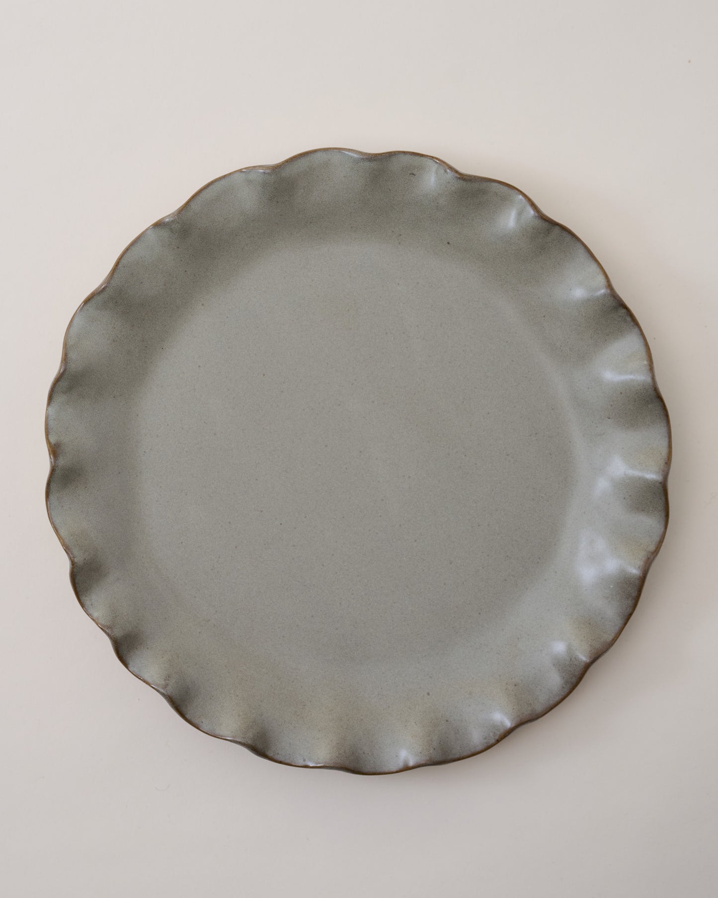 Green Organic Ruffle Edge Plate (Dinner)
