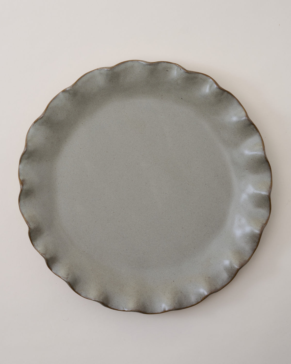 Green Organic Ruffle Edge Plate (Dinner)