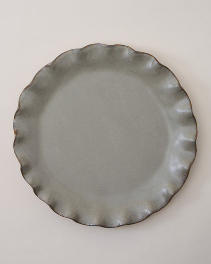 Green Organic Ruffle Edge Plate (Dinner)