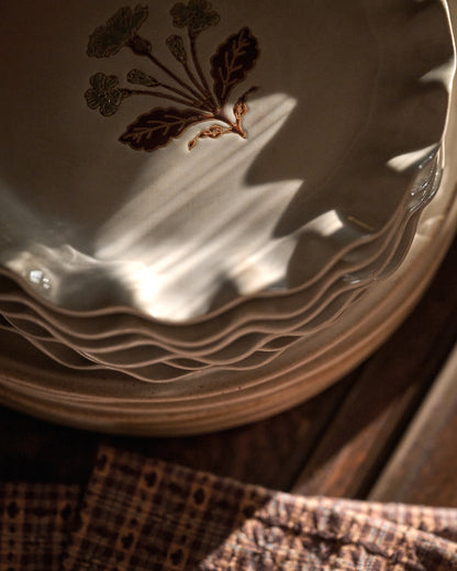 Cream Organic Ruffle Edge Elaine Dessert Plate