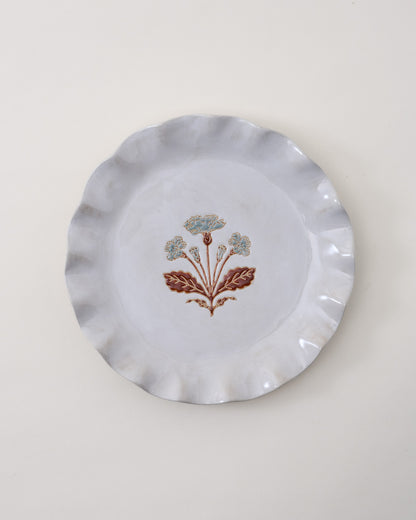 Cream Organic Ruffle Edge Elaine Dessert Plate