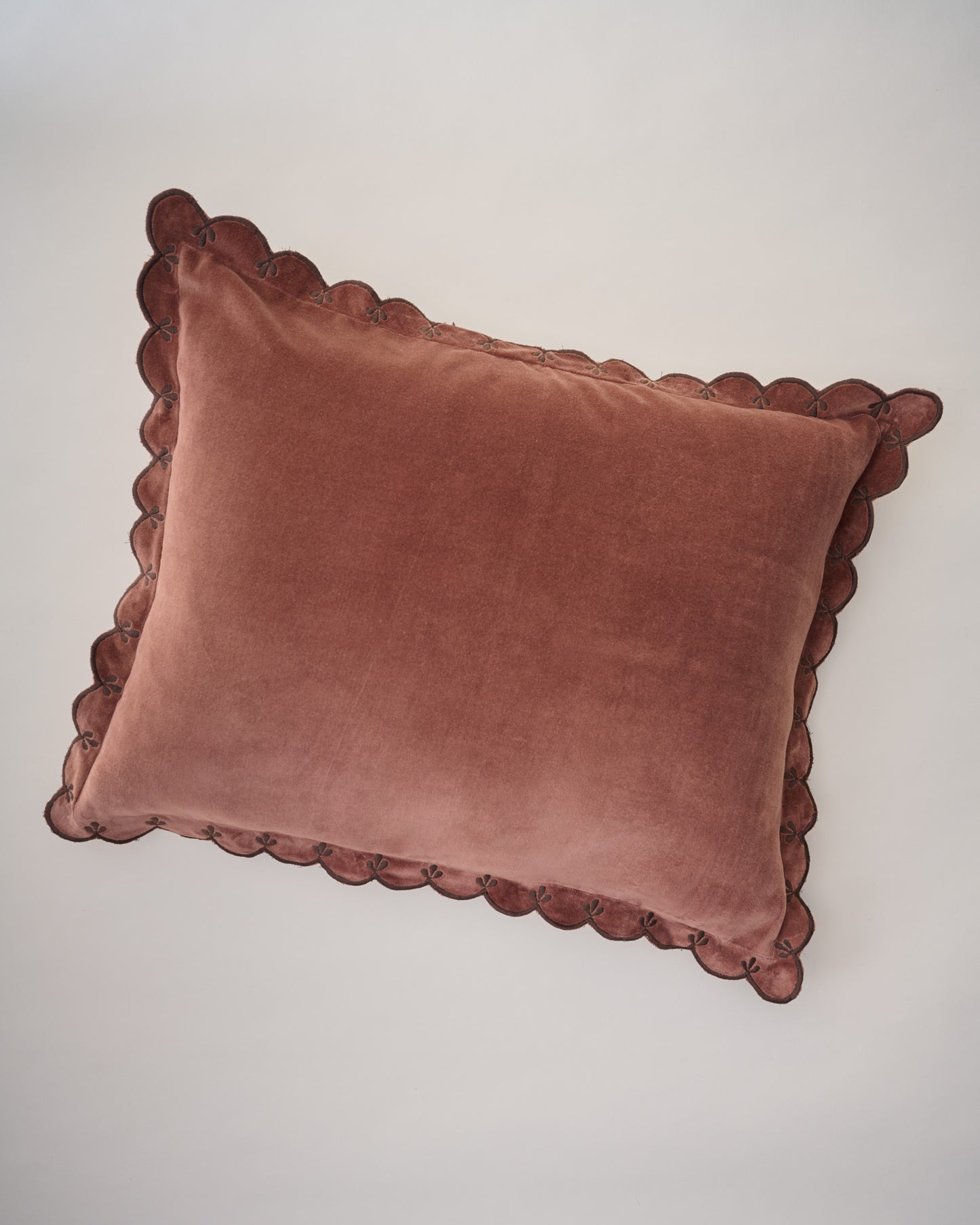 Chestnut Velvet Scallop Edge Sham