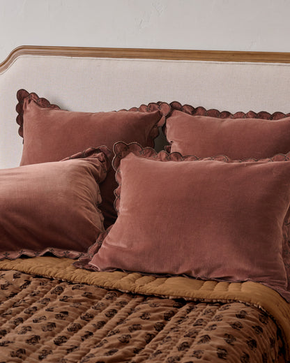 Aster Block Print Velvet Quilt