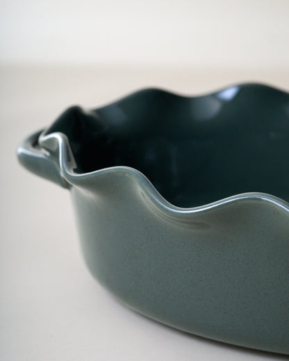 Blue Oval Scalloped Baker