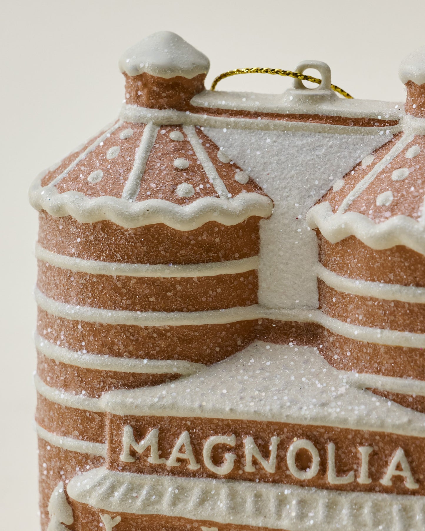 Magnolia Silos Gingerbread Ornament close up