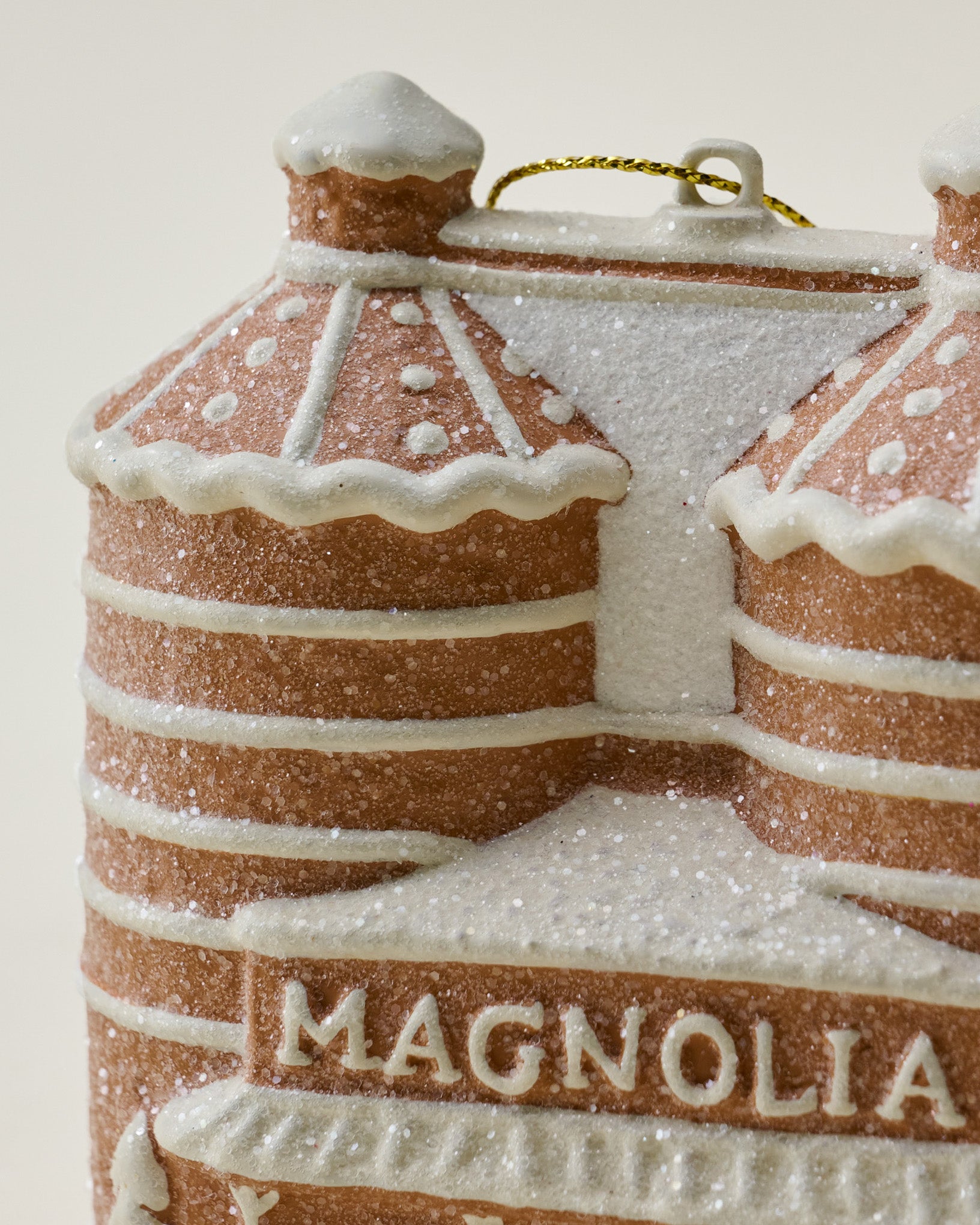 Magnolia Silos Gingerbread Ornament close up