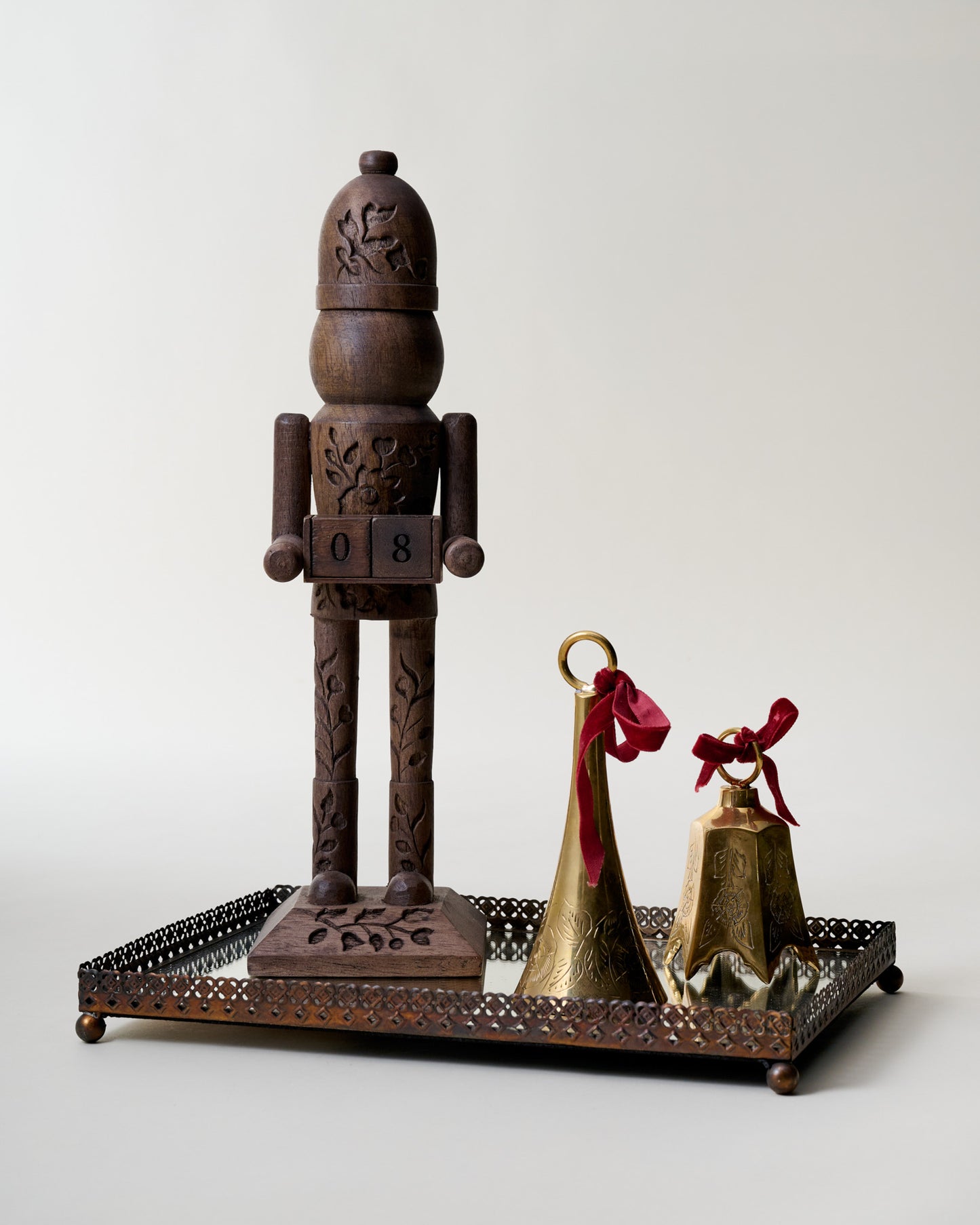 Heirloom Carved Wood Nutcracker Countdown