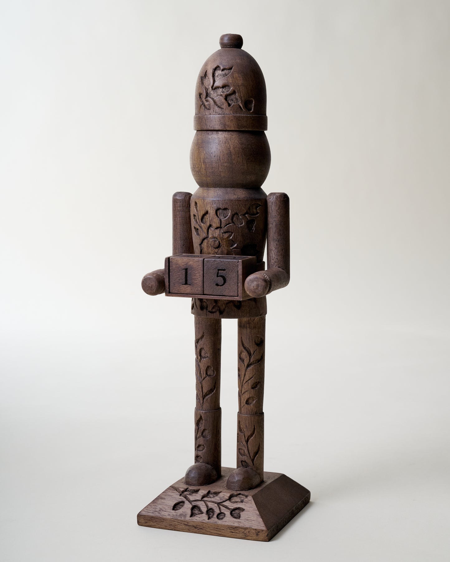 Heirloom Carved Wood Nutcracker Countdown