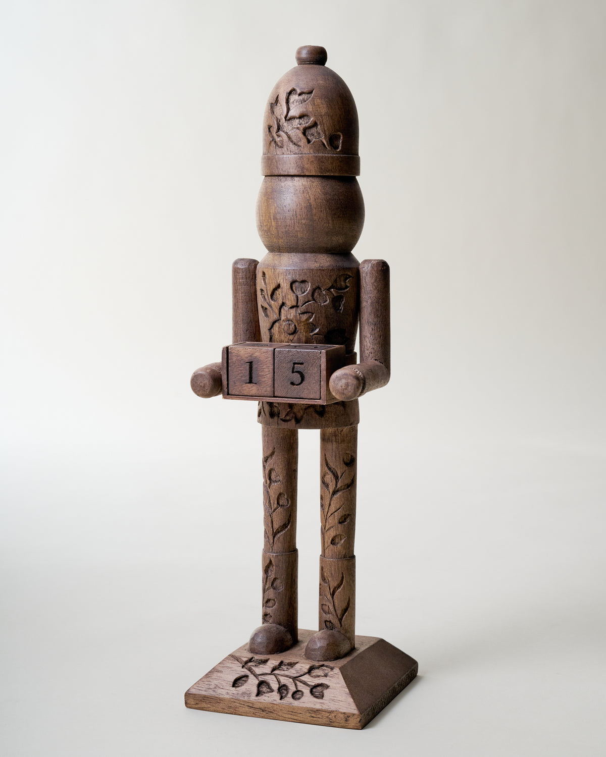 Heirloom Carved Wood Nutcracker Countdown