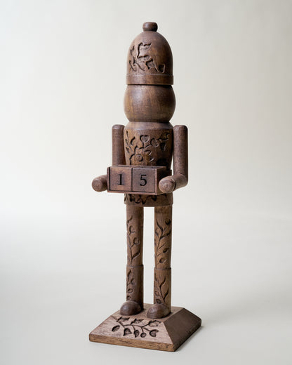 Heirloom Carved Wood Nutcracker Countdown
