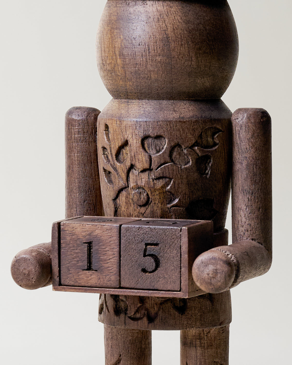 Heirloom Carved Wood Nutcracker Countdown