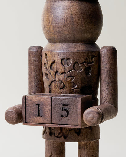 Heirloom Carved Wood Nutcracker Countdown