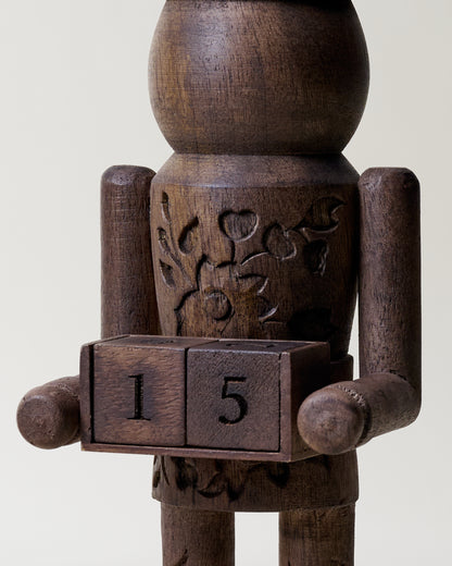 Heirloom Carved Wood Nutcracker Countdown