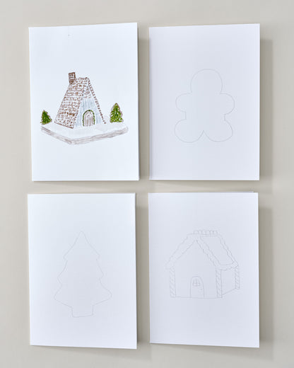 Gingerbread Paintable Watercolor Notecard Set