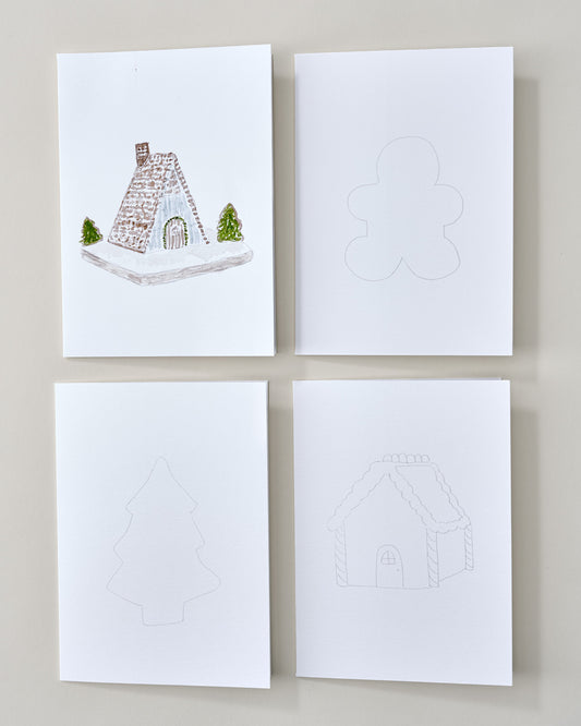 Gingerbread Paintable Watercolor Notecard Set