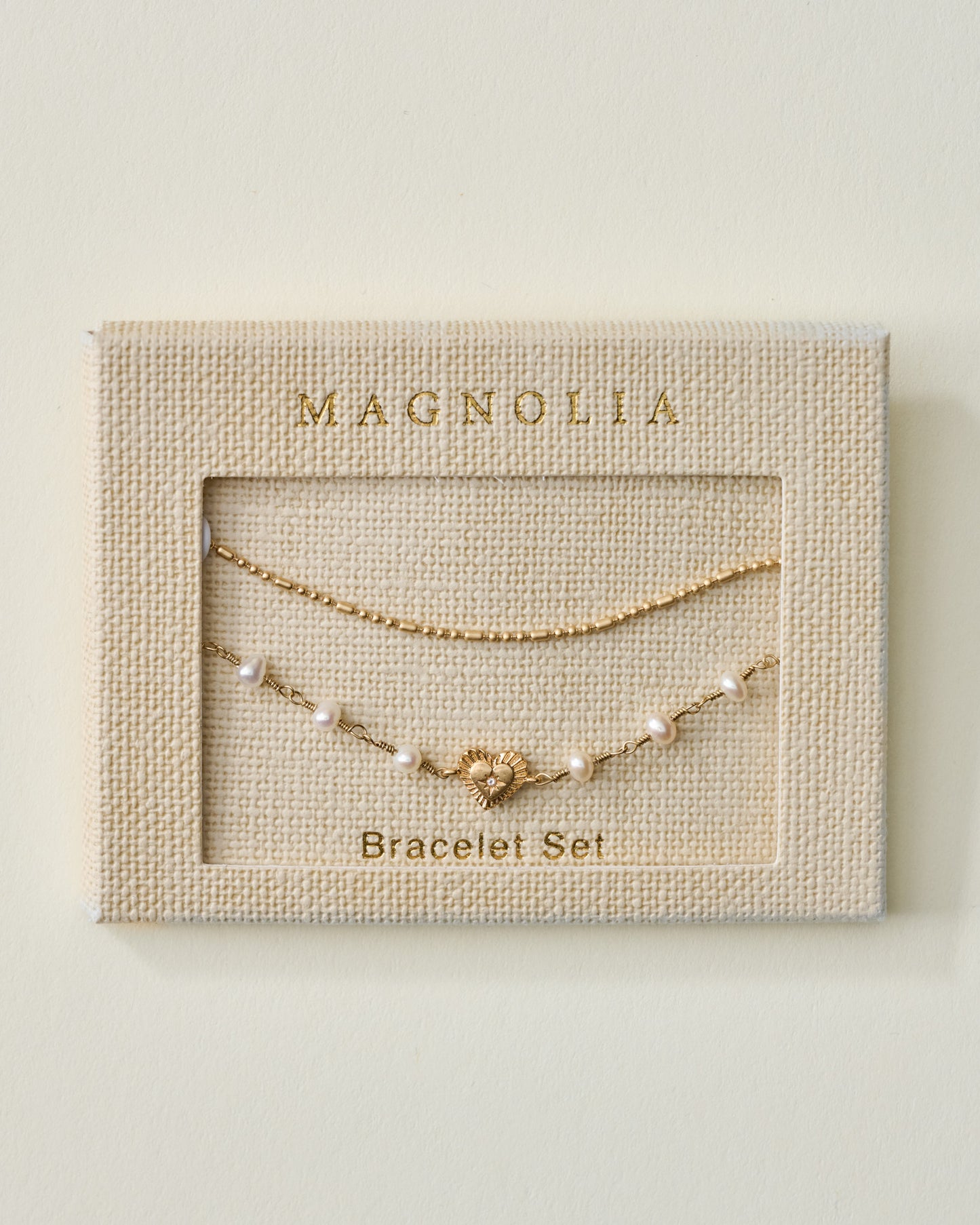 Magnolia Pearl Heart Bracelet Set