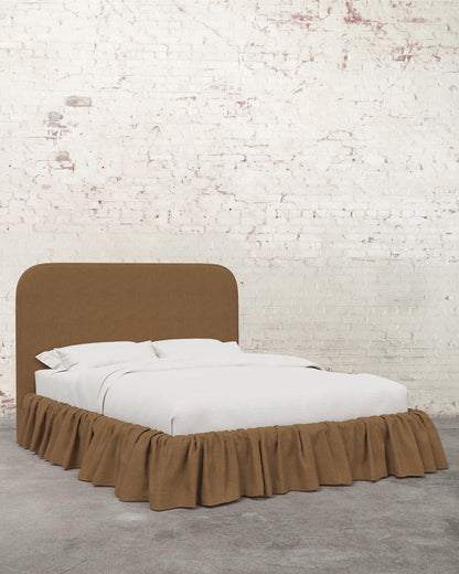 Poppy Ruffle Linen Upholstered Bed