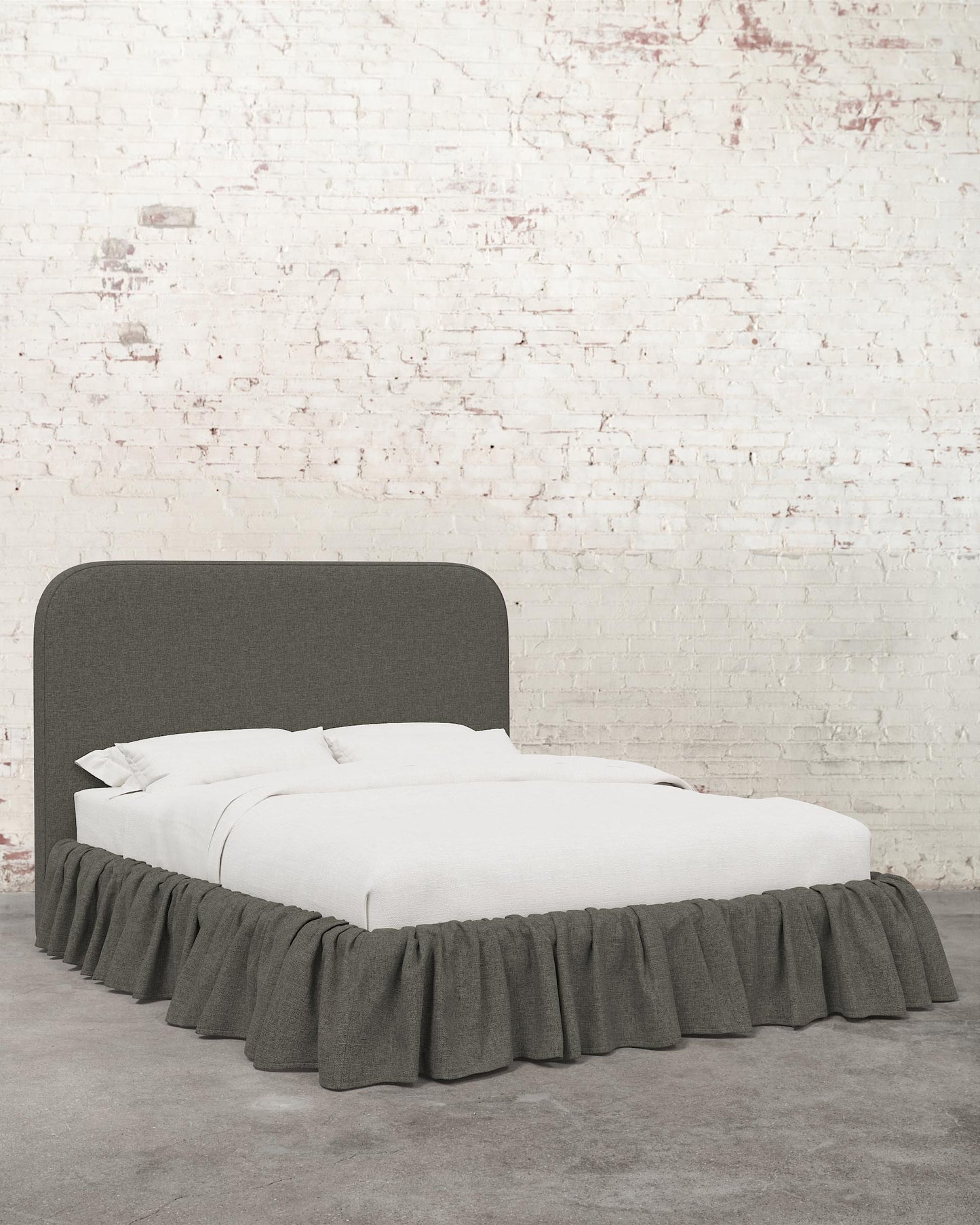 Poppy Ruffle Linen Upholstered Bed