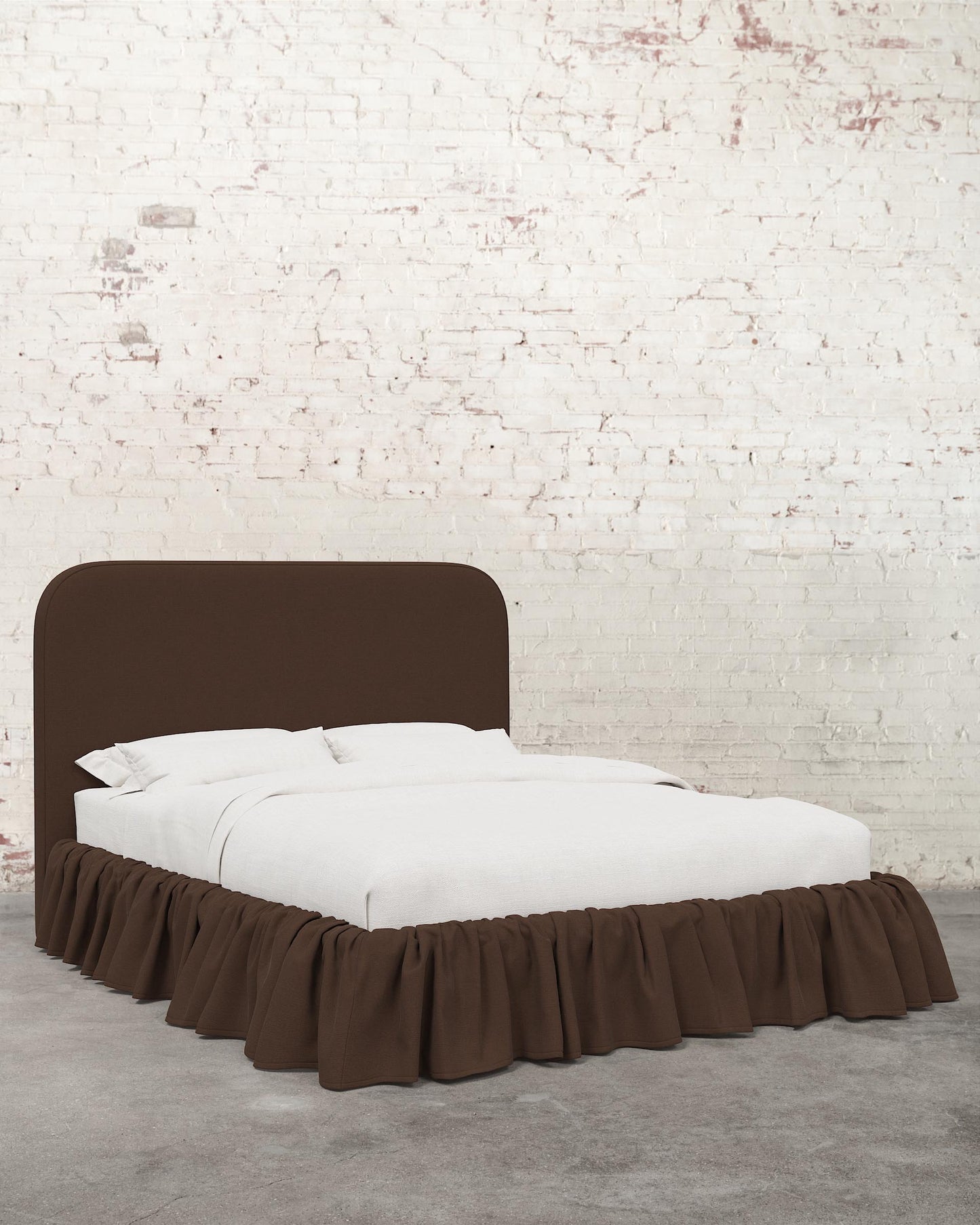 Poppy Ruffle Linen Upholstered Bed