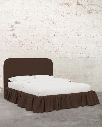 Poppy Ruffle Linen Upholstered Bed