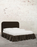 Poppy Ruffle Velvet Upholstered Bed