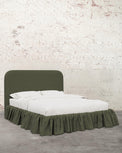 Poppy Ruffle Linen Upholstered Bed